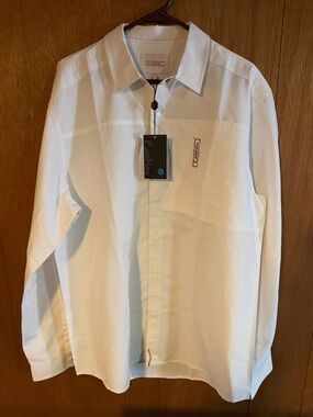 Cookies Polyester Men's White Button-Up Casual Shirt Jacket